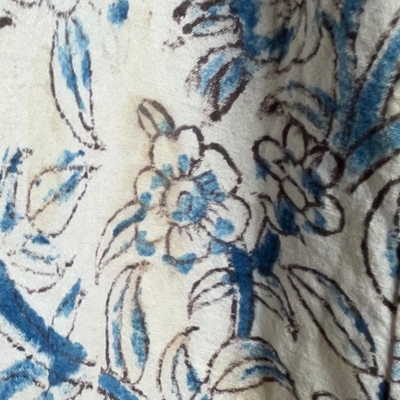 MATTA NY Moema Kalamkari Dress Natural Indigo Floral Summer Stunner M Medium - Picture 9 of 16